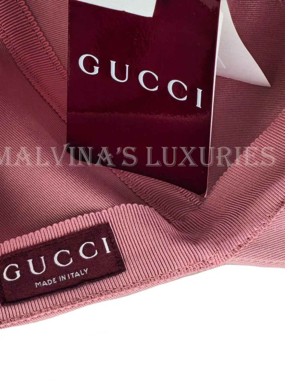 GUCCI HAT BASEBALL CAP PINK COTTON w LOGO EMBROIDERY UNISEX sz XL 60cm